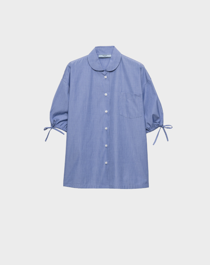 Women's Light Blue Puff Sleeve Shirt