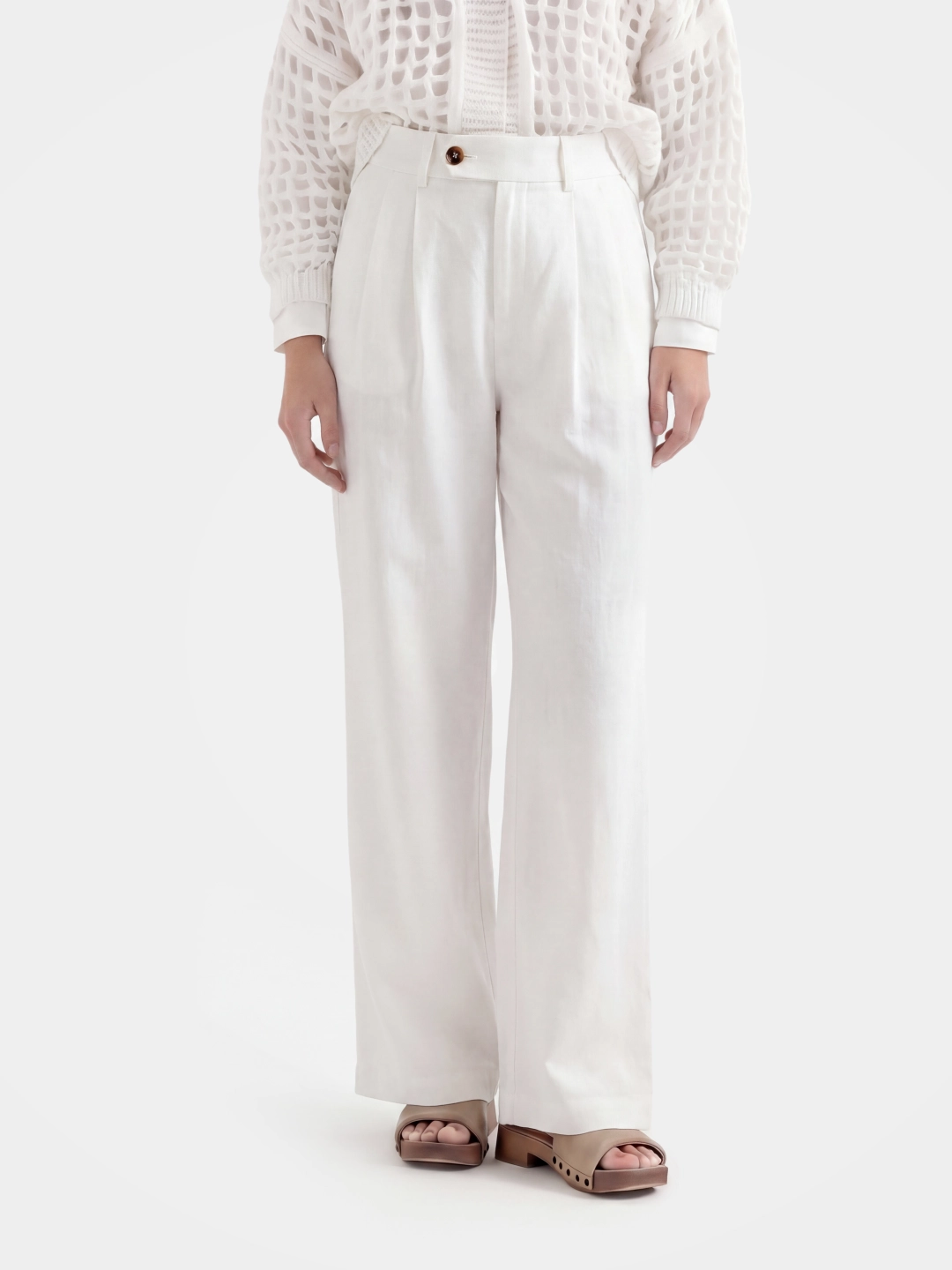 Women's White Sheer Textured Shirt