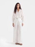Women's White Sheer Textured Shirt