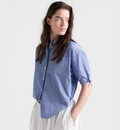 Women's Light Blue Puff Sleeve Shirt