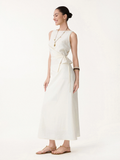 Women's Ivory Wrap Midi Dress