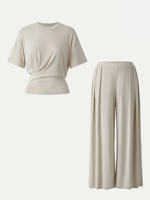 Women's Beige Two-Piece Set