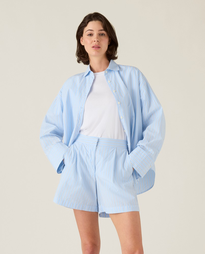 Women’s Blue Striped Oversized Shirt
